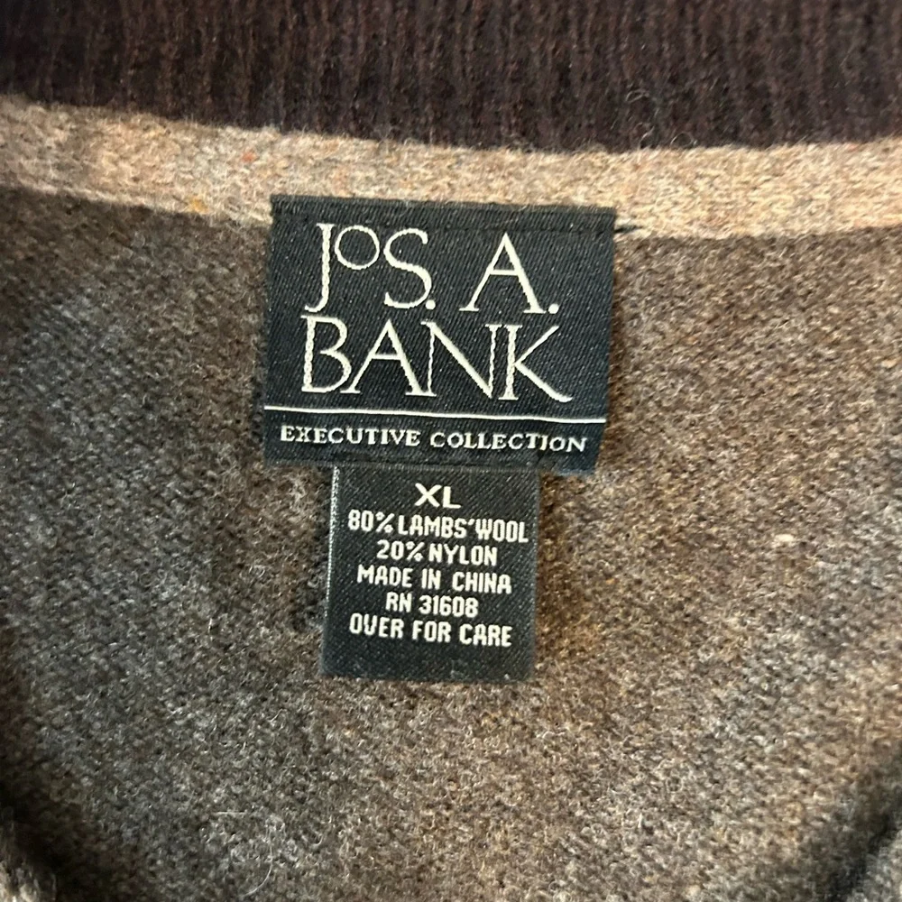 Jos. A. Bank‎ Brown Argyle 1/4 Zip-Up Sweater